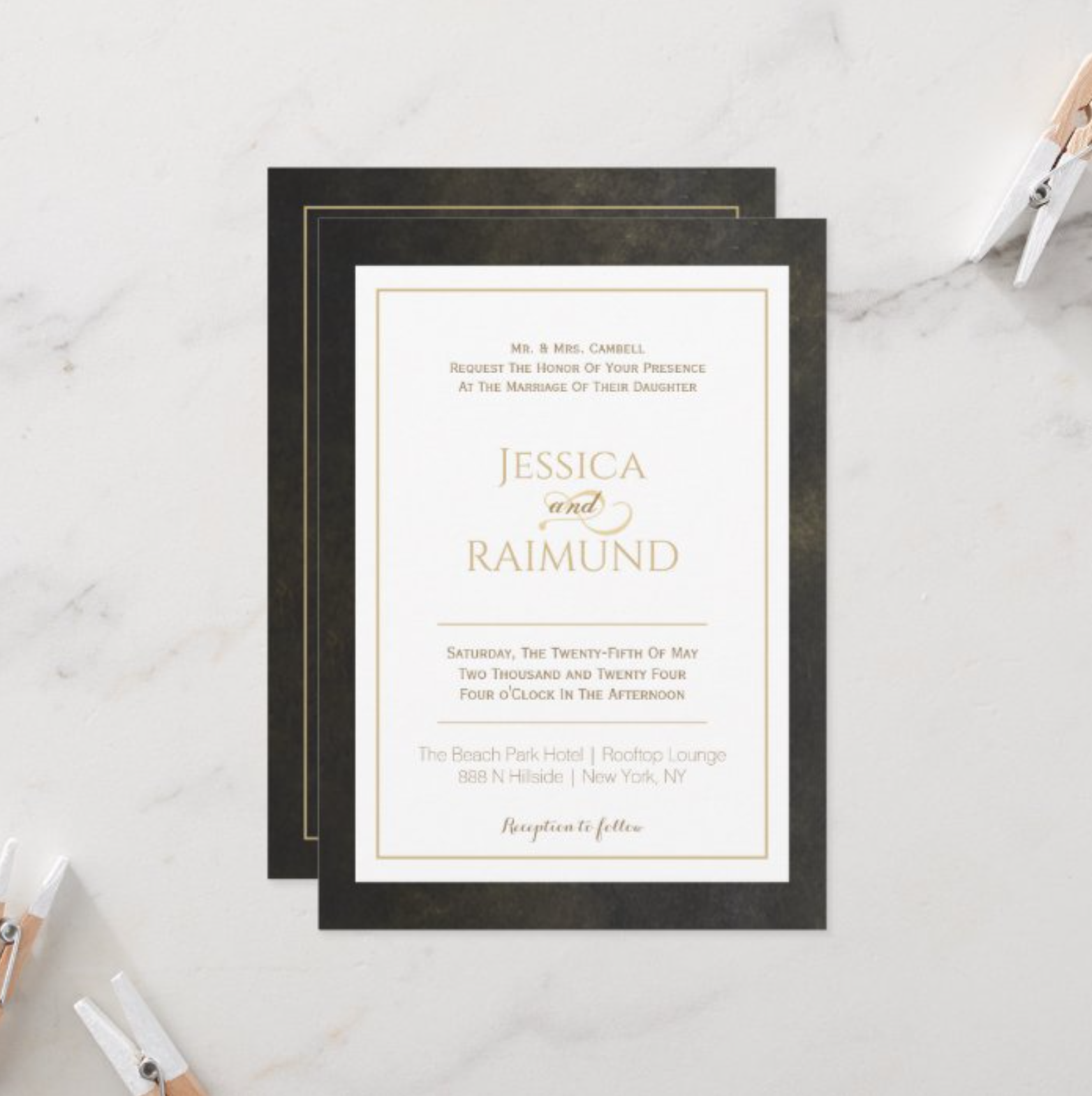 Gold Dust Wedding Invitation