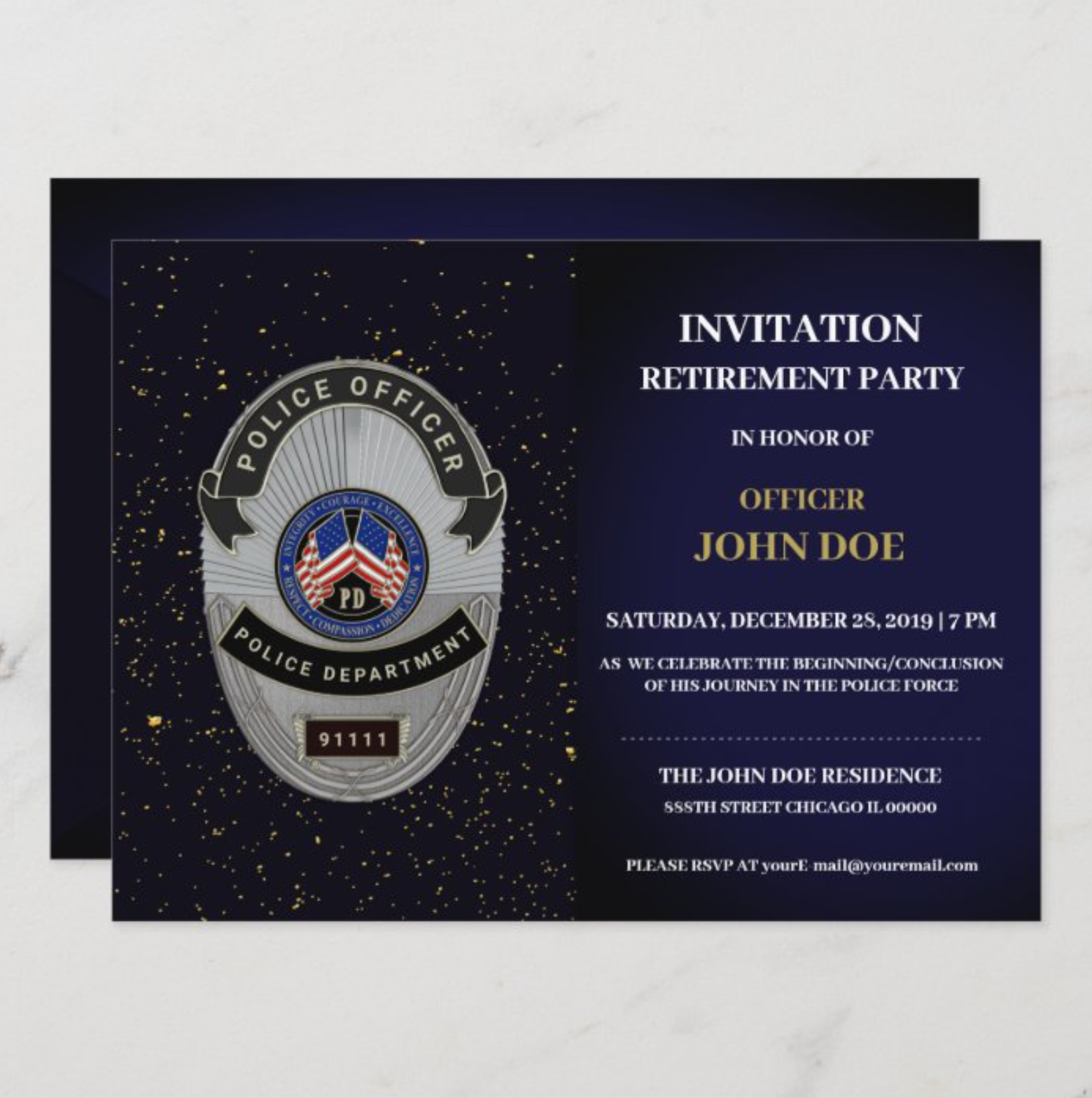 Police Officer Retirement Invitation