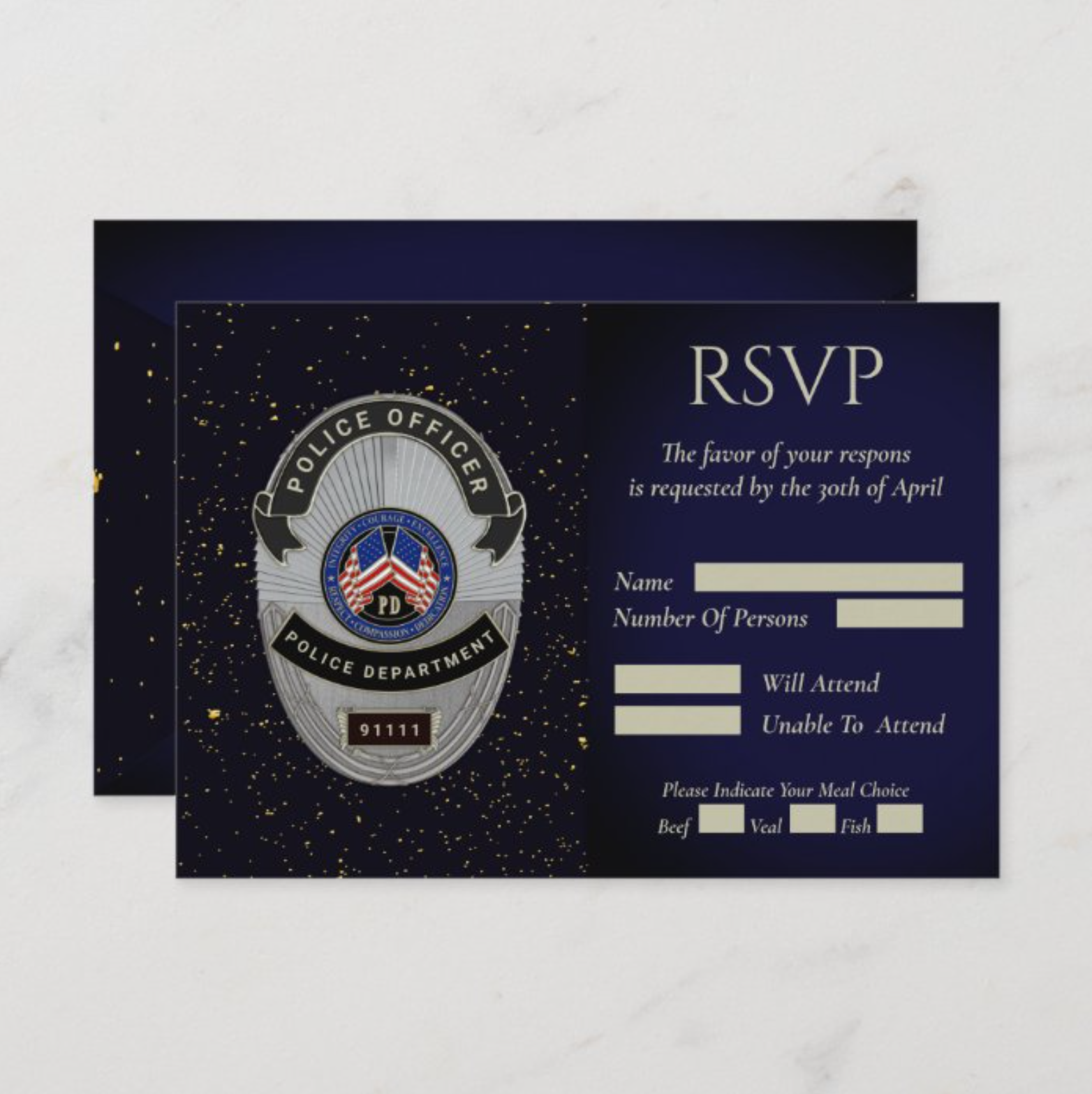 Police Officer Retirement Response Card