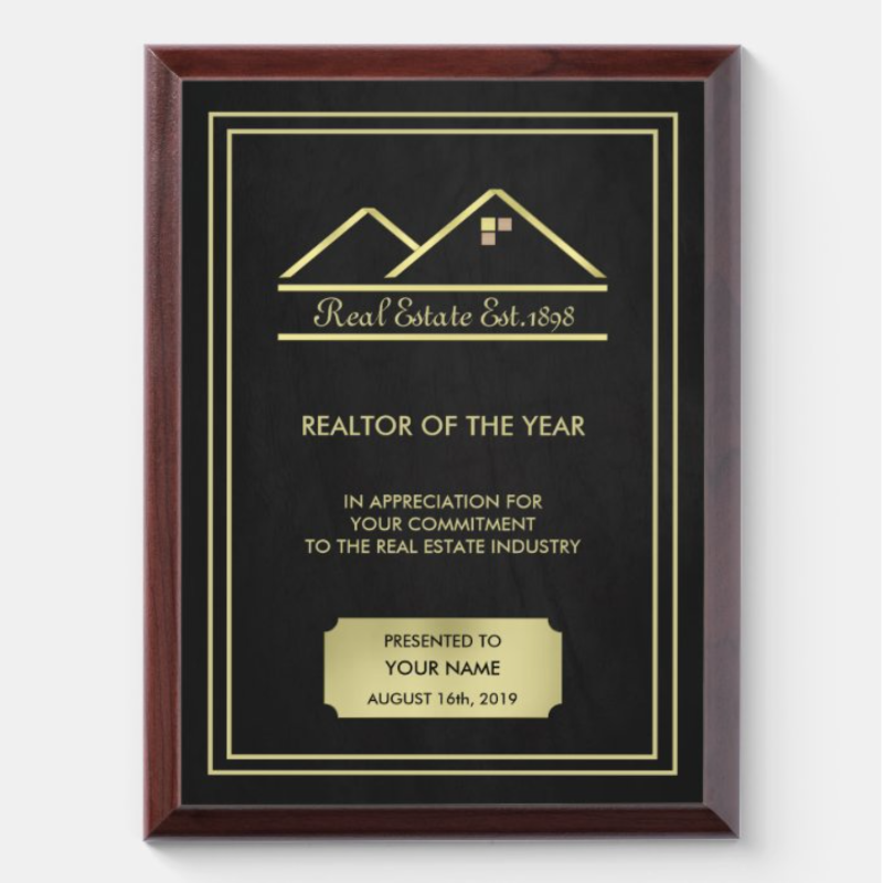 Realtor Award Plaque