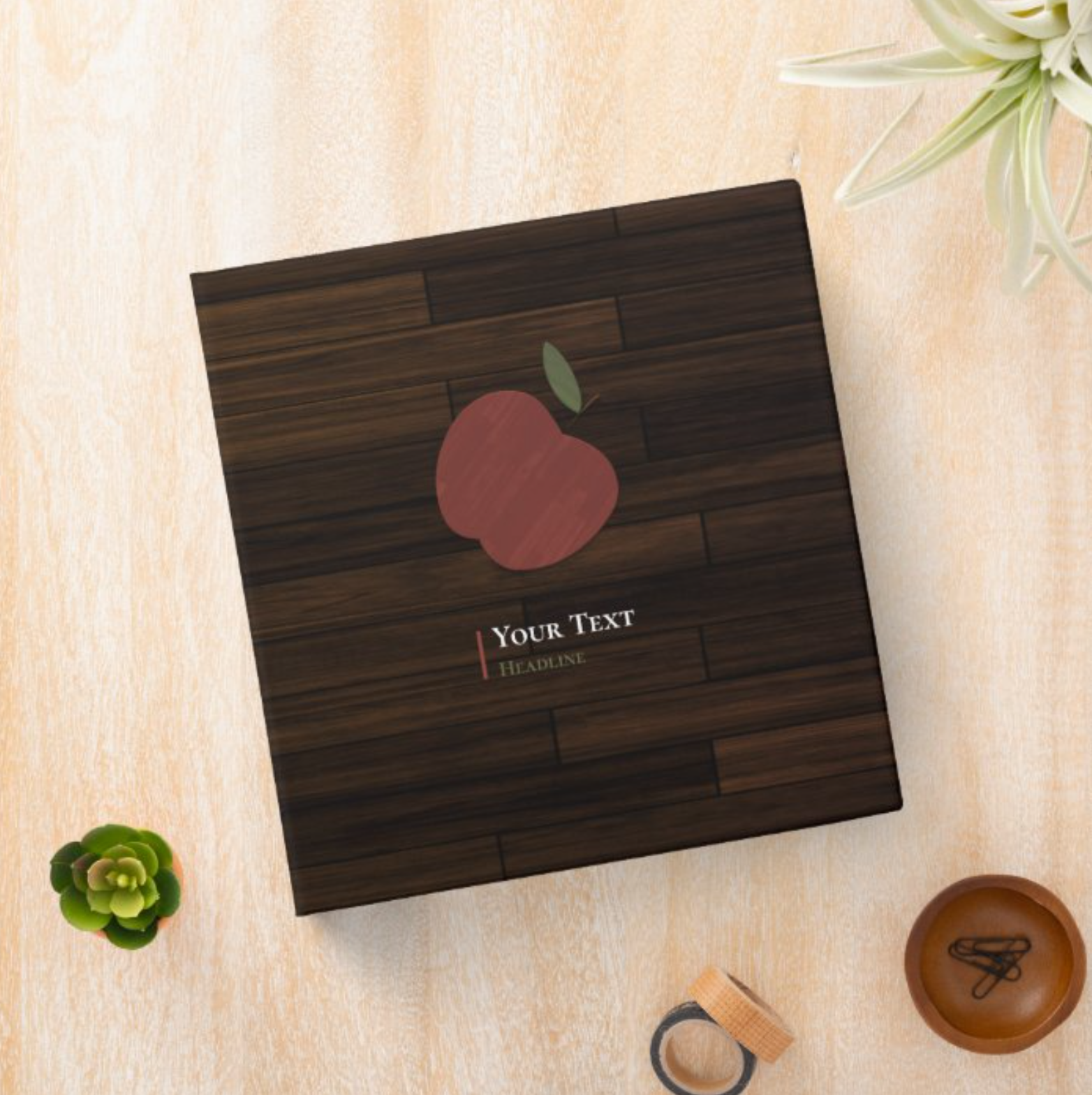 Red Wood Apple 3 Ring Binder